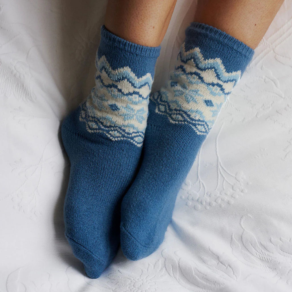 Darcie Fairisle Socks - Blue