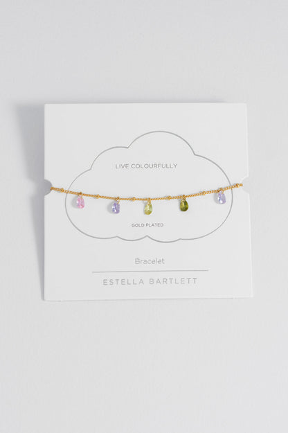 Multi CZ Pear Drop Bracelet
