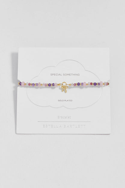 Bow Charm Faceted Purple Mix Amelia Bracelet