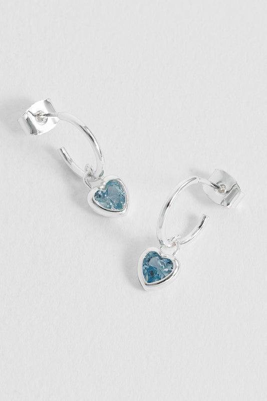 Blue CZ Padlock Earrings