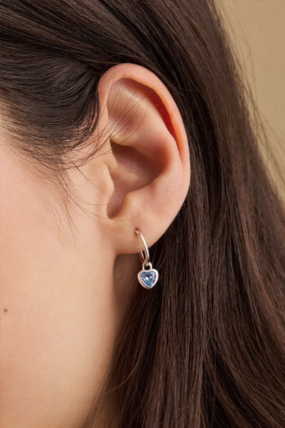 Blue CZ Padlock Earrings