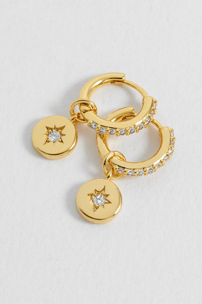 CZ North Star Coin Hoops