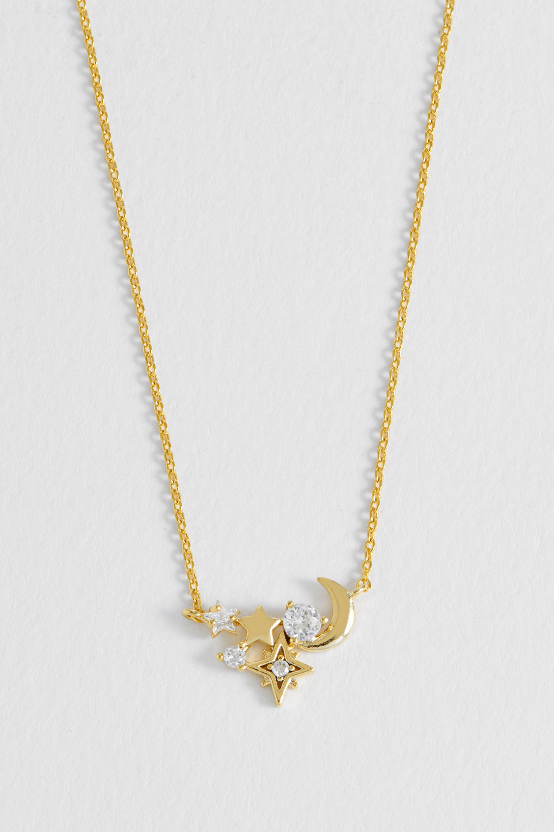 Moon and Stars Cluster Necklace