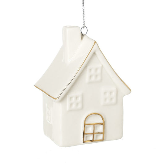 White House With Gold Edge Hanger