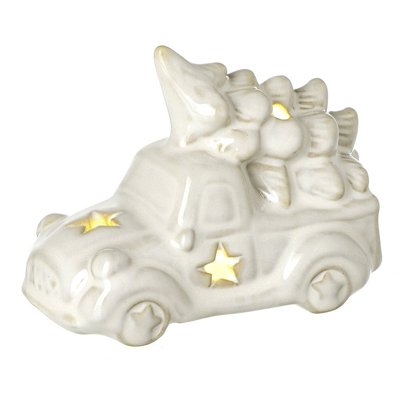 White Car With Tree W/Led