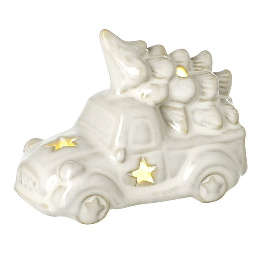 White Car With Tree W/Led