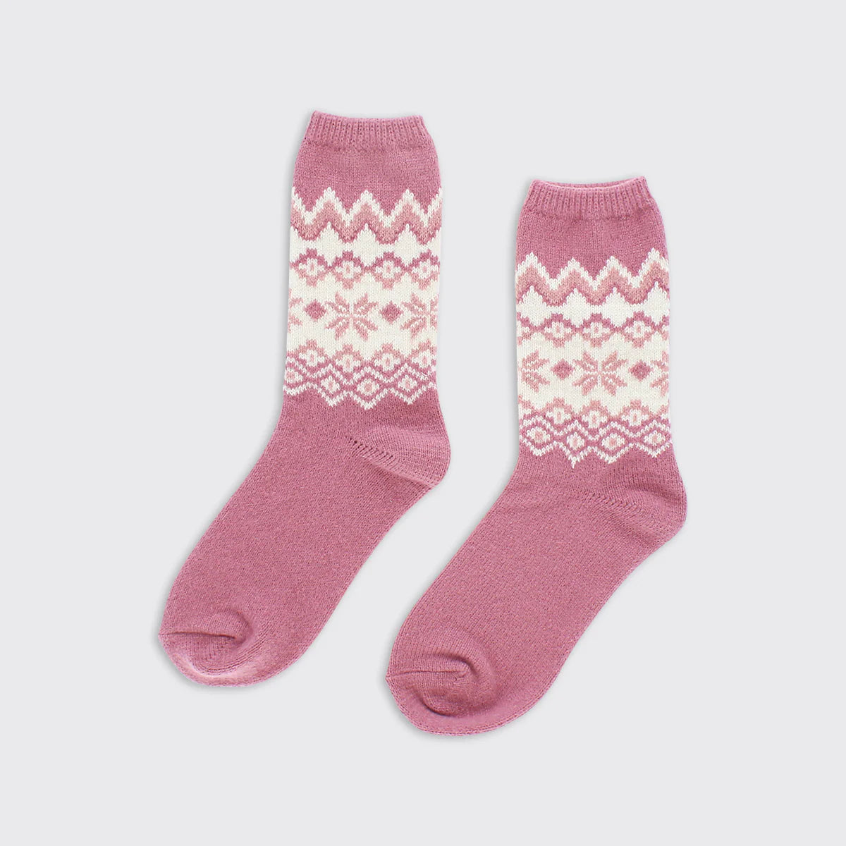 Darcie Fairisle Socks - Pink