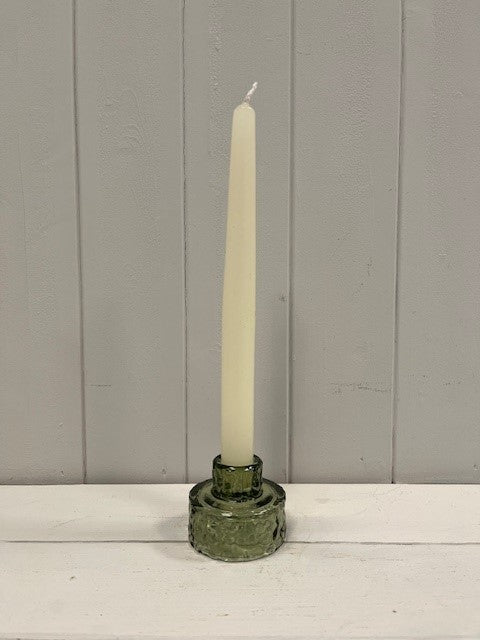 Vintage Green Textured Candle Holder