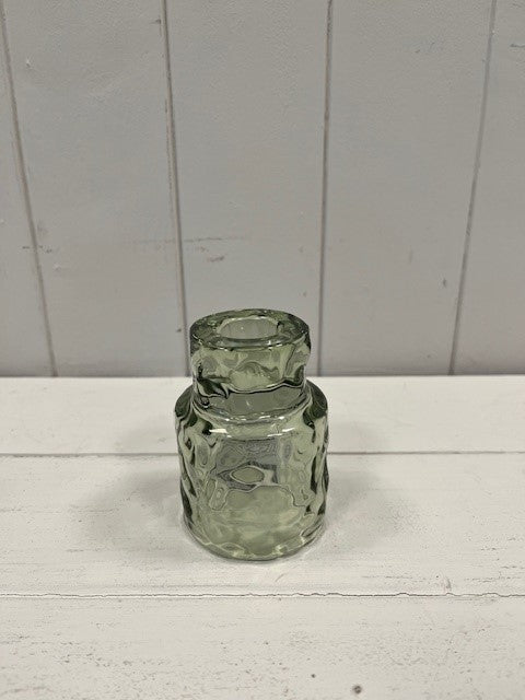 Large Vintage Green Textured Candle Holder