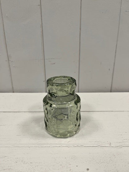 Large Vintage Green Textured Candle Holder