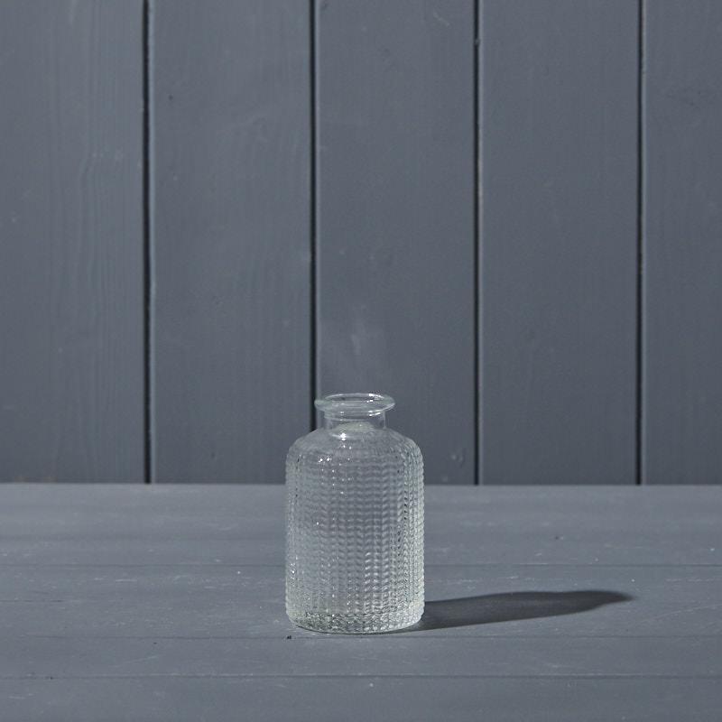 Clear Dimpled Glass Bottle