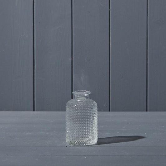 Clear Dimpled Glass Bottle