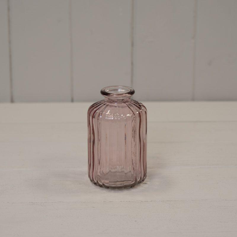 Lavender Ribbed Glass Bottle