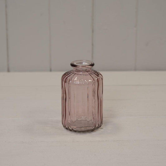 Lavender Ribbed Glass Bottle