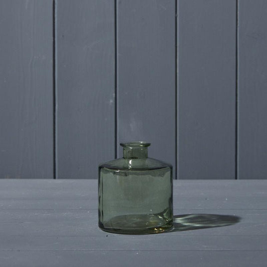 Vintage Green Squat Glass Bottle