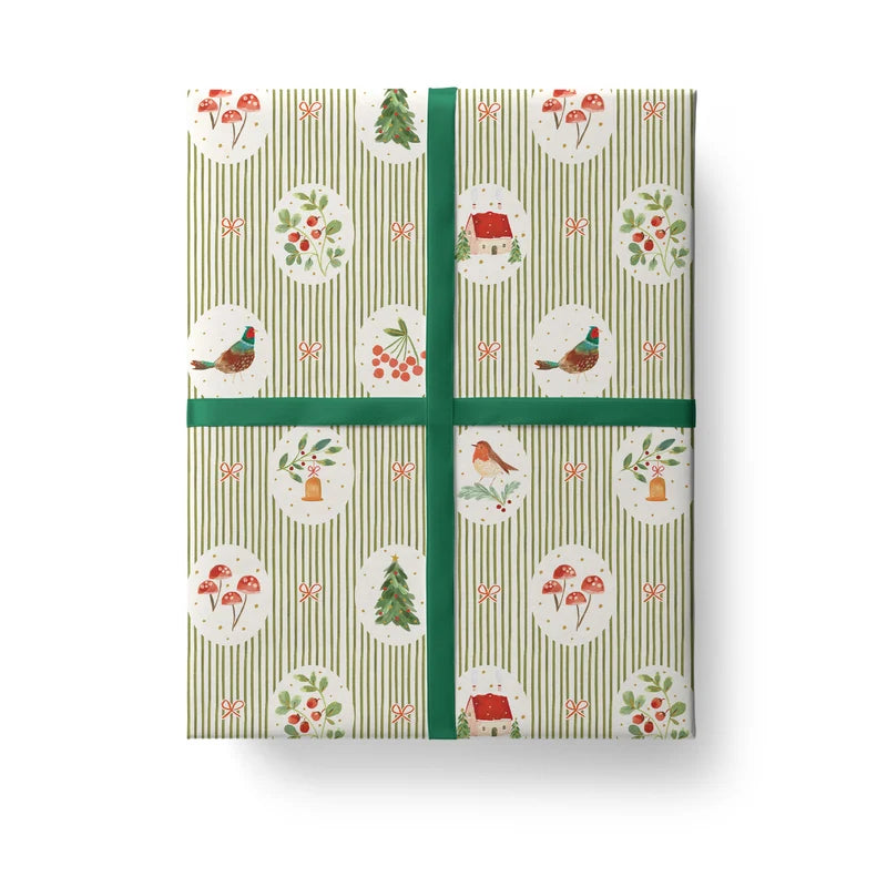 Hedgerow Christmas Flat Wrap