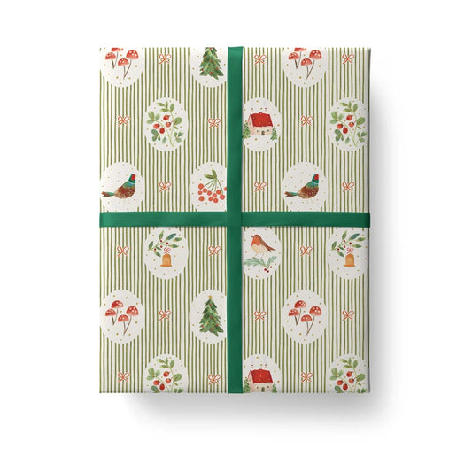 Hedgerow Christmas Flat Wrap