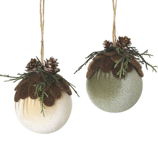 Shimmer Baubles With Pinecones Felt Mix