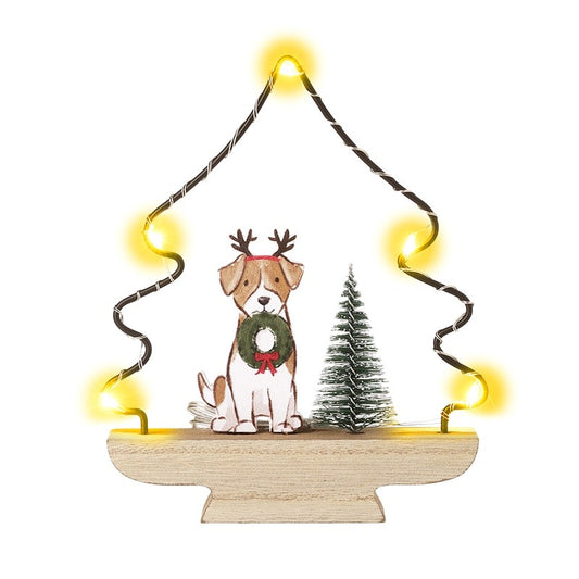 Light Up Tree With Dog Dec