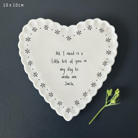 Heart Scallop Coaster-All I need is a little bit of you