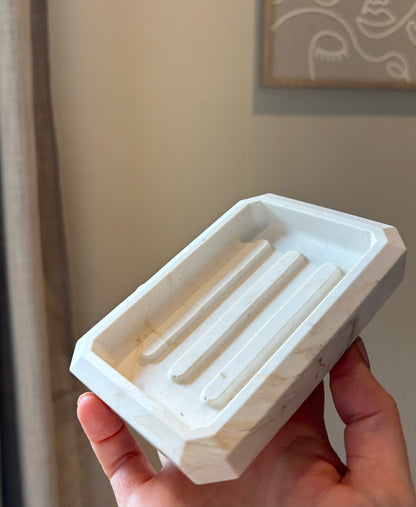 Handmade Jesmonite Soap Dish - Rectangle