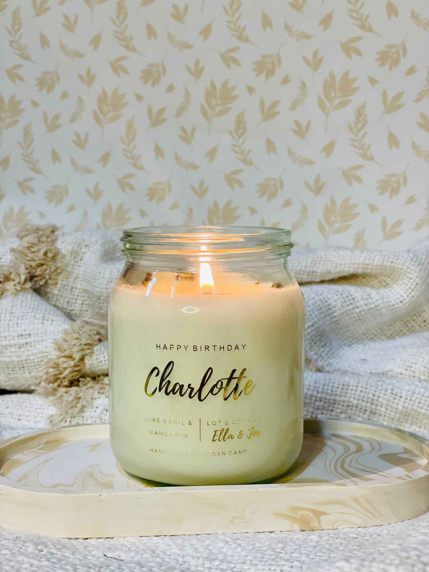 Personalised Honey Jar Candle – Add Your Own Message