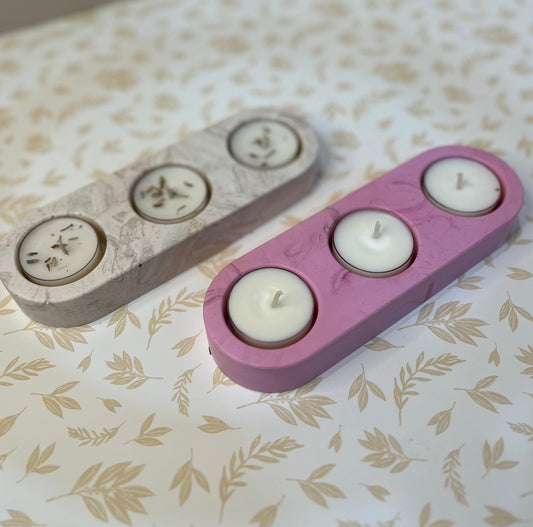 Handmade Jesmonite Tealight holder (Triple)