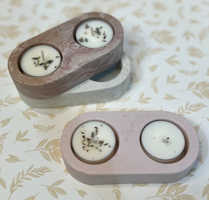Handmade Jesmonite Tealight holder (Double)