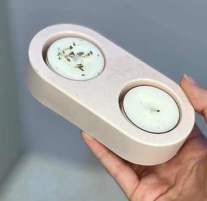 Handmade Jesmonite Tealight holder (Double)