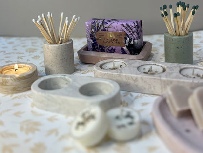 Handmade Jesmonite Tealight holder (Triple)