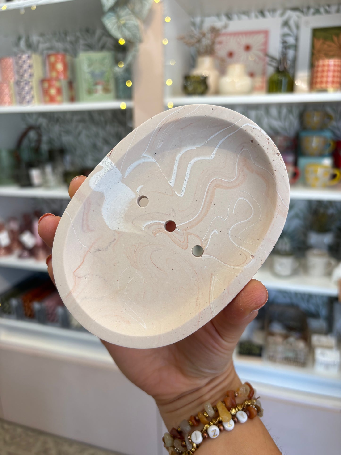 Handmade Jesmonite Soap Dish - Oval
