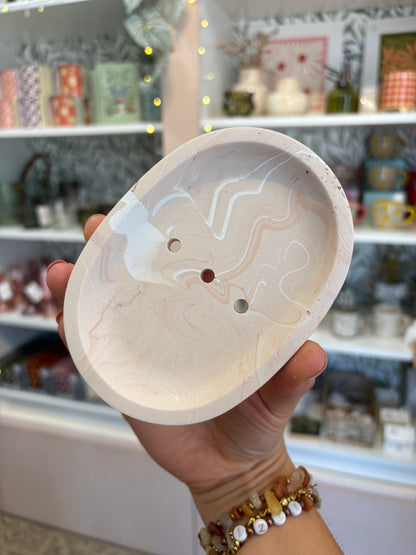 Handmade Jesmonite Soap Dish - Oval