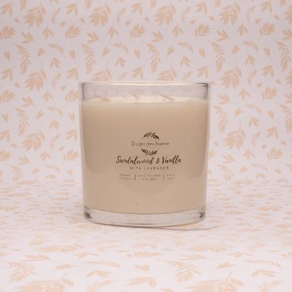Sandalwood & Vanilla with Lavender Candle