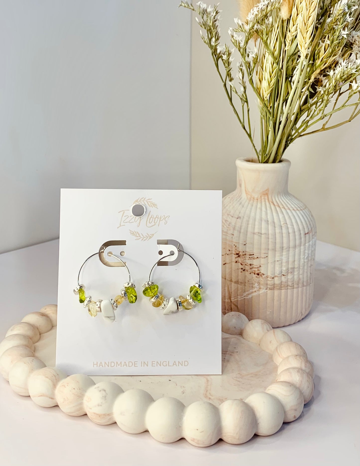 Handmade Crystal Earring Hoops