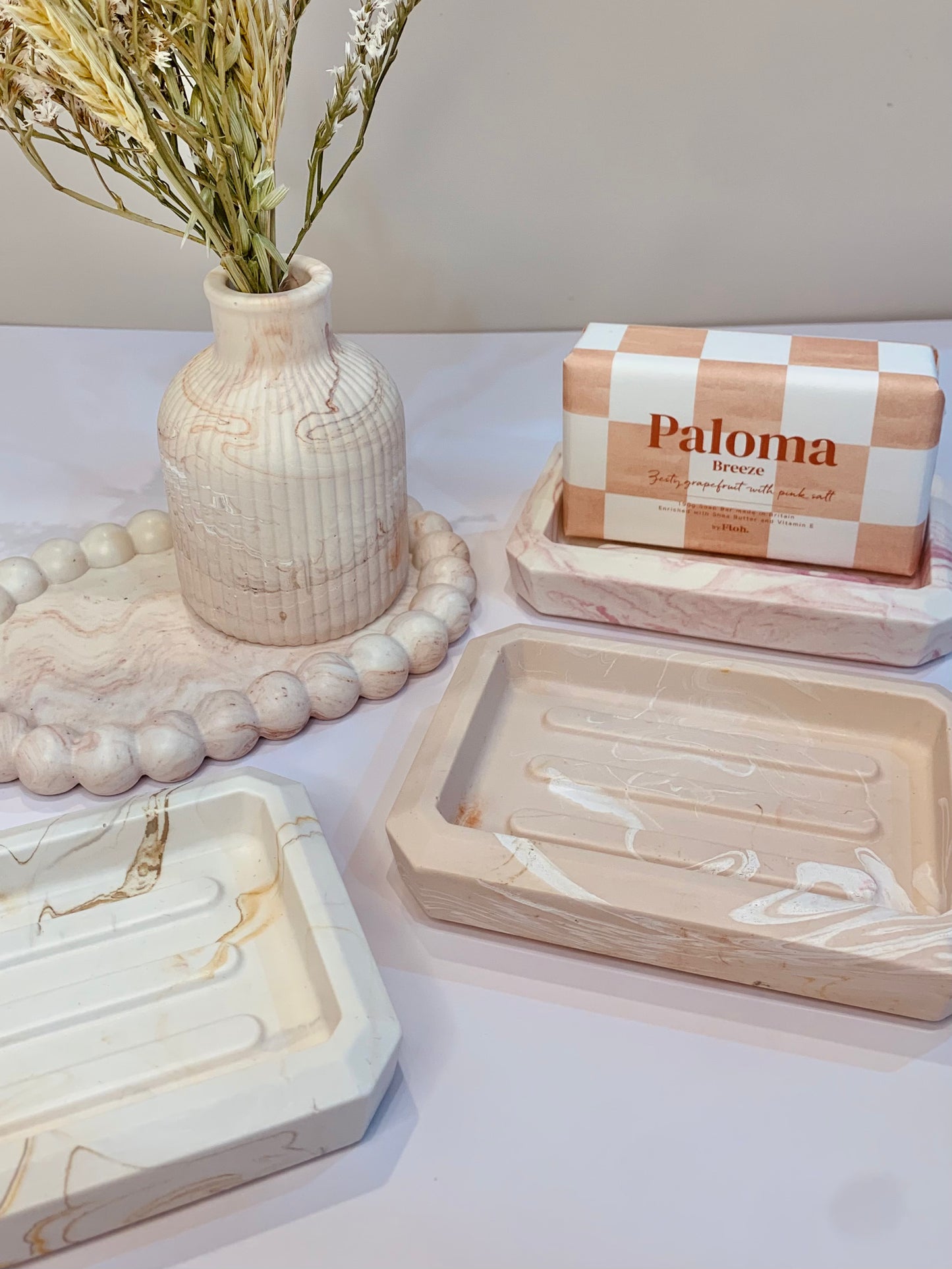 Handmade Jesmonite Soap Dish - Rectangle