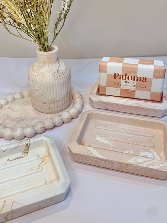 Handmade Jesmonite Soap Dish - Rectangle