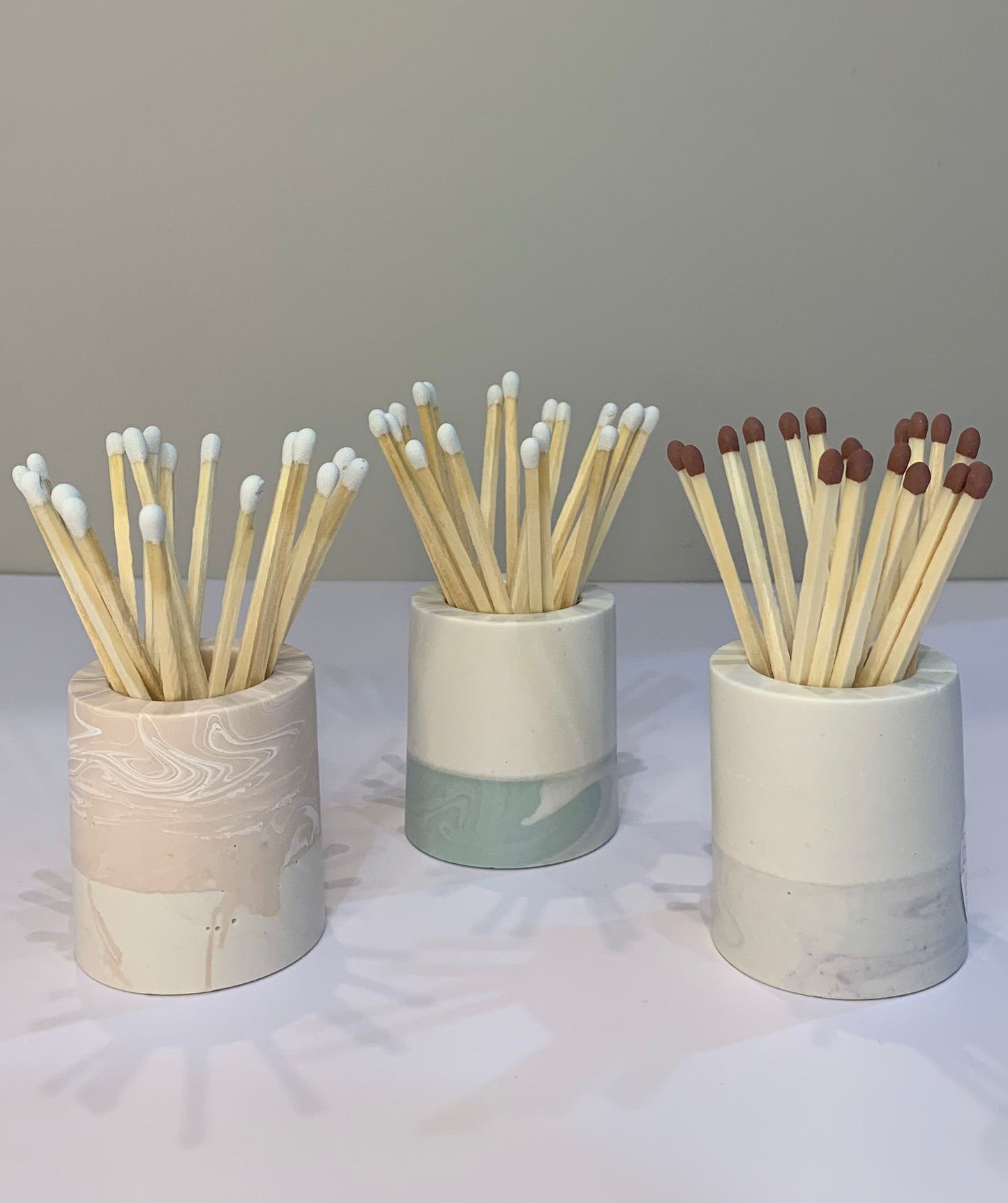 Handmade Jesmonite Matchstick Pot