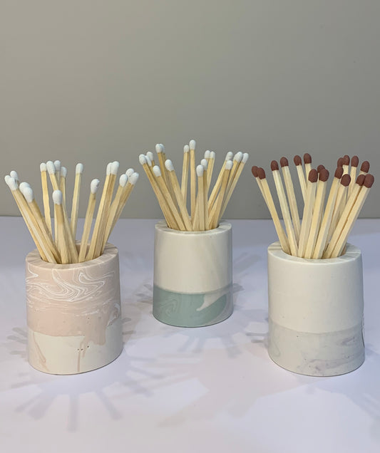 Handmade Jesmonite Matchstick Pot