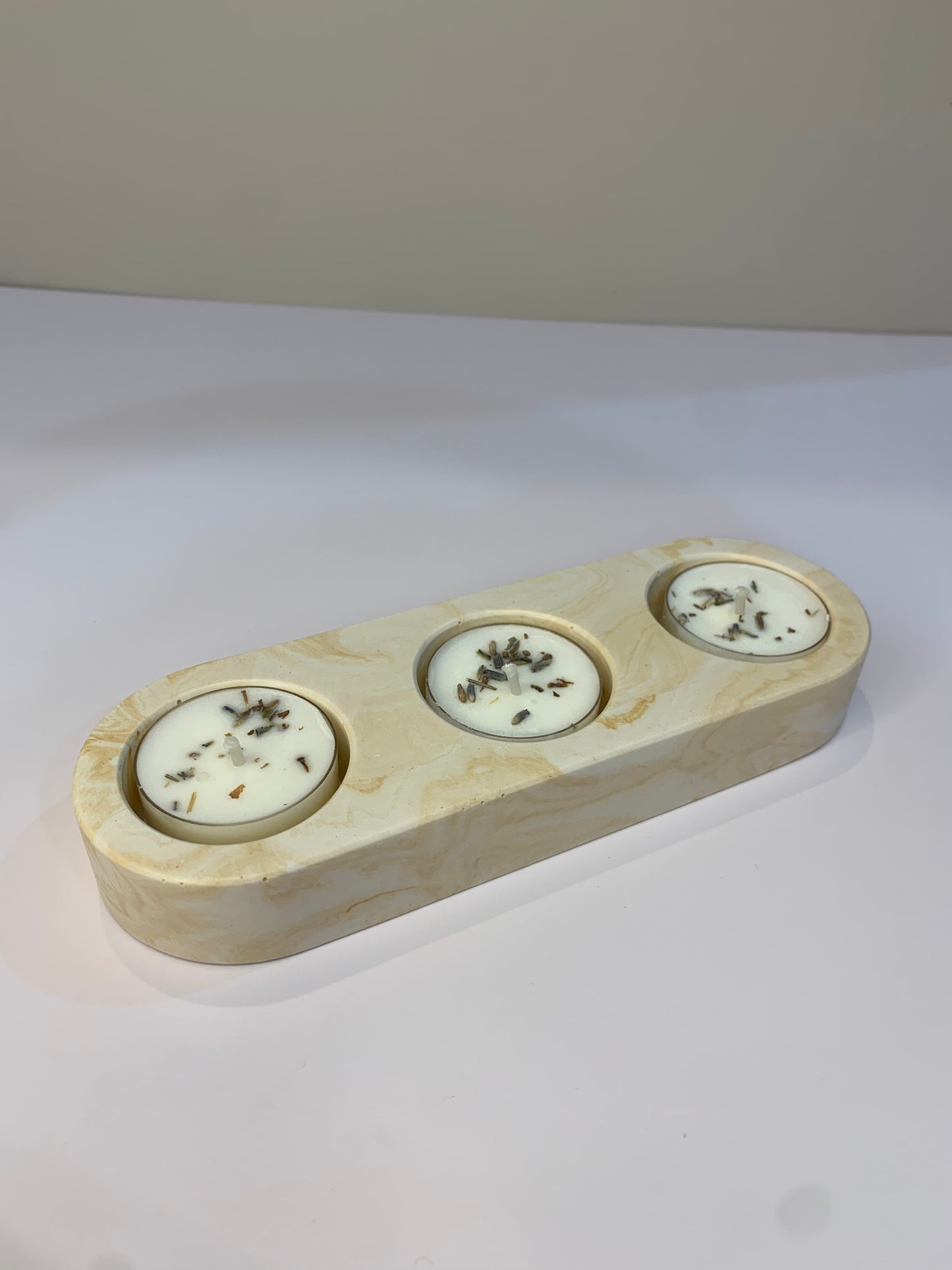 Handmade Jesmonite Tealight holder (Triple)