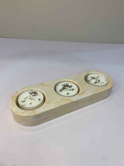 Handmade Jesmonite Tealight holder (Triple)