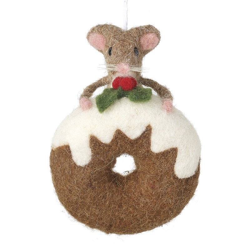 Hanging Felt Mouse With Donut