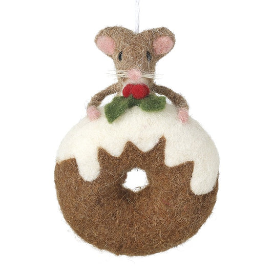 Hanging Felt Mouse With Donut