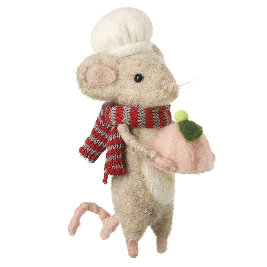 Felt Mouse With Pink Pudding