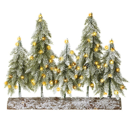 Led Christmas Tree Forest On Log Base