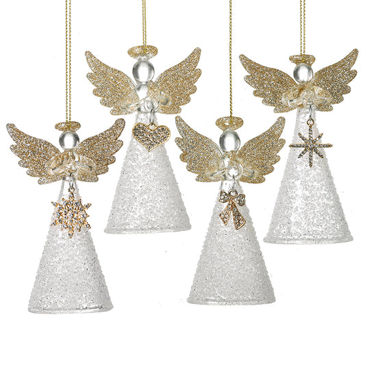 Glass Hanging Angel with charm