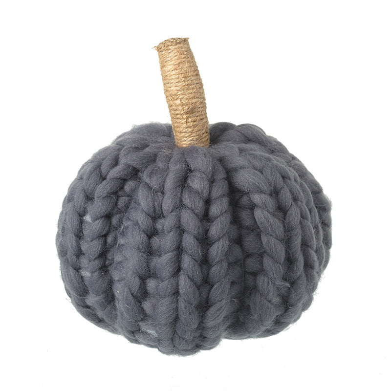 Dark Grey Knitted Pumpkin