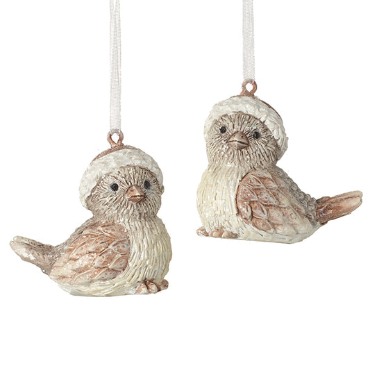 Resin Birds In Winter Hats