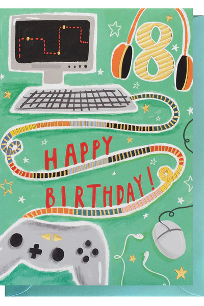 Age 8 Gaming Birthday card