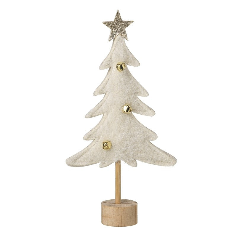 Cream Felt Tree Standing Decoration