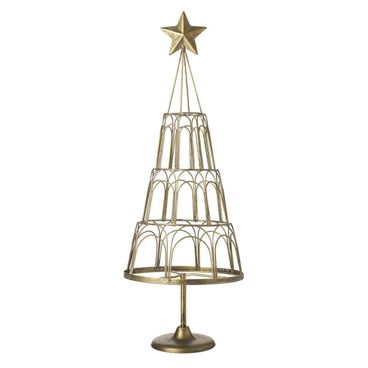 Tall Gold Metal Tree Card Holder